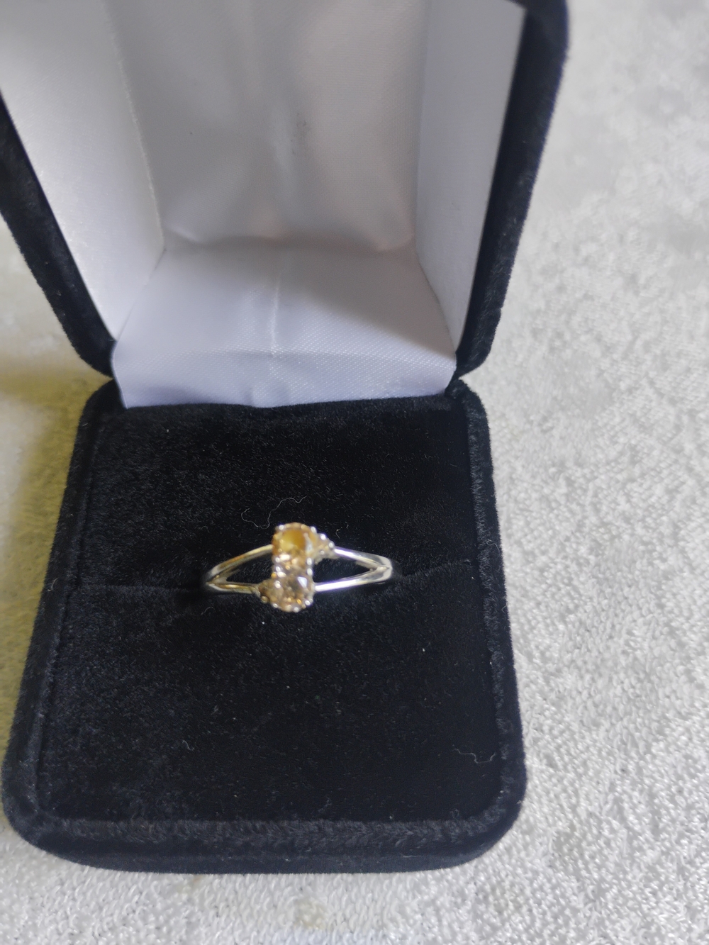 Yellow Gemstone Sterling Silver 925 Women's Ring Size 8